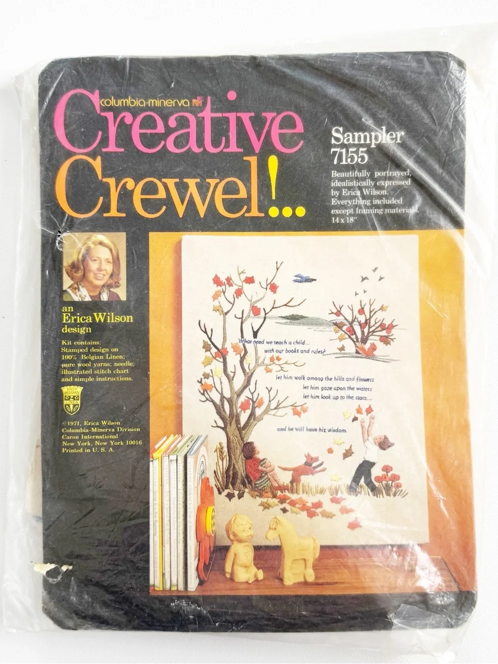 Vintage Columbia-Minerva Creative Crewel by Erica Wilson - “Child Poem" - Picture 1 of 7